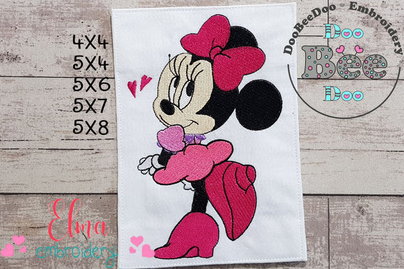 Cute Young Mouse Girl - Fill Stitch Embroidery
