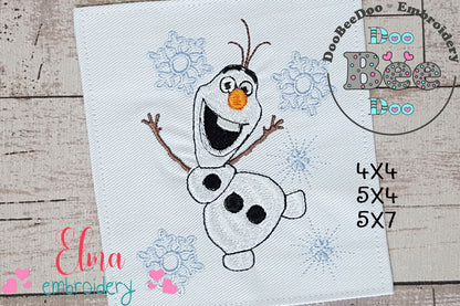Snowman Olaf - Fill Stitch - Machine Embroidery Design