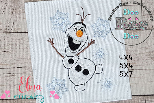 Snowman Olaf - Fill Stitch - Machine Embroidery Design