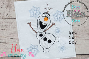 Snowman Olaf - Fill Stitch - Machine Embroidery Design