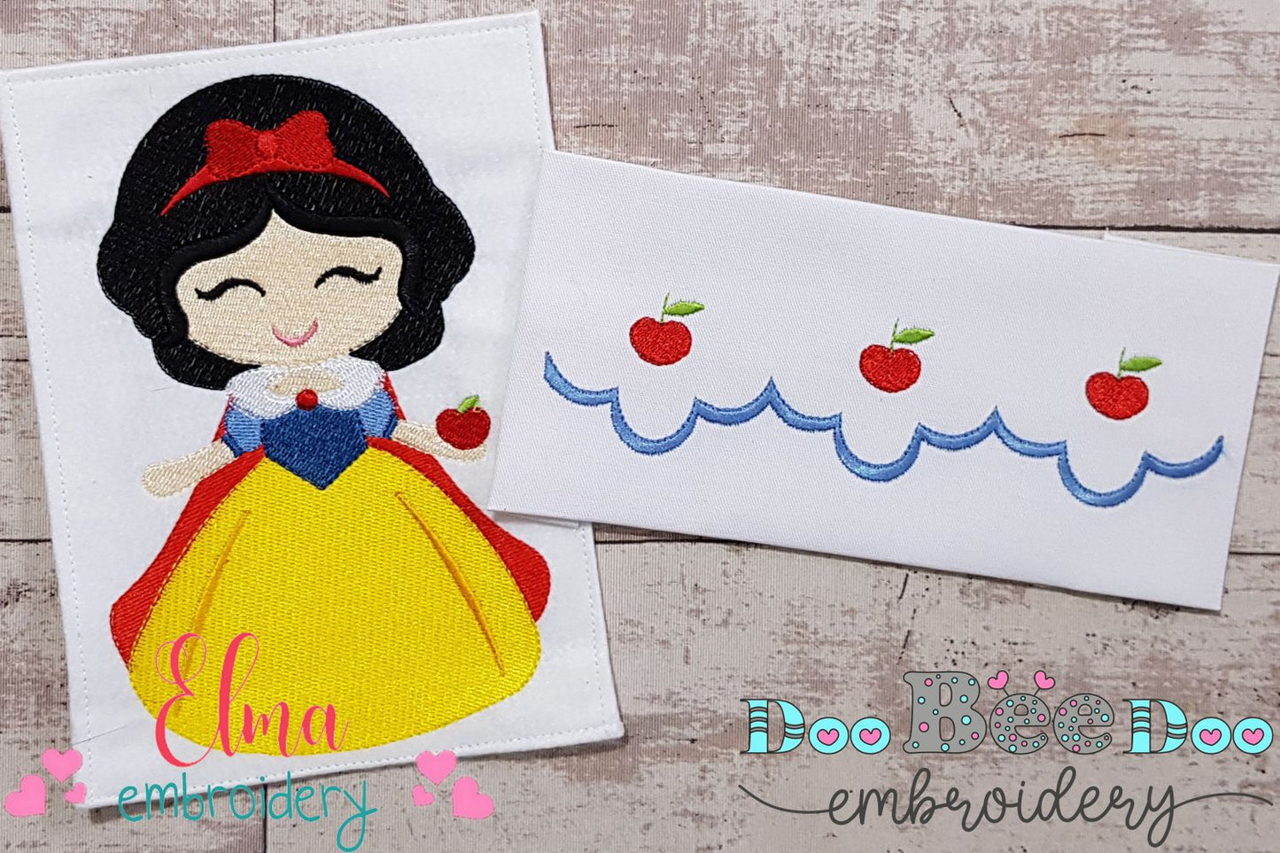 Princess Snow White and Border - Fill Stitch