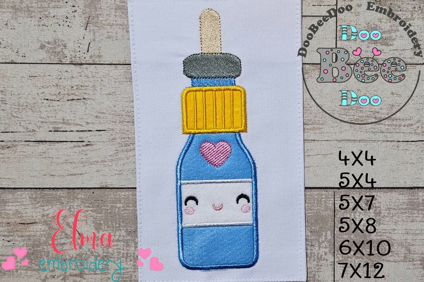 Happy Medicine Dropper - Applique Embroidery