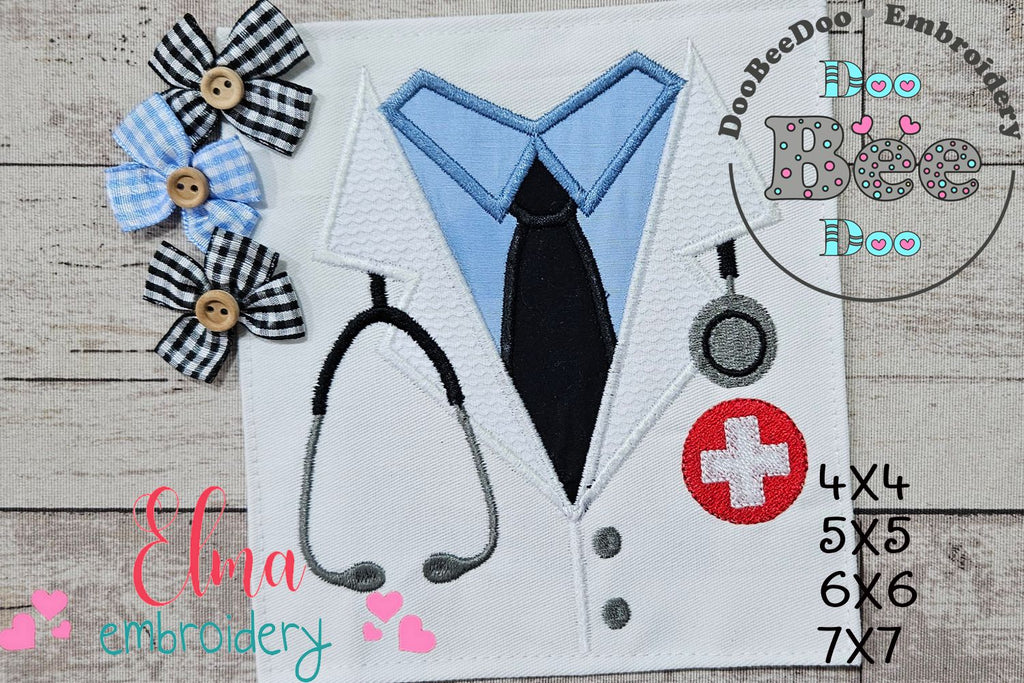 Doctor with Stethoscope - Applique - Machine Embroidery Design