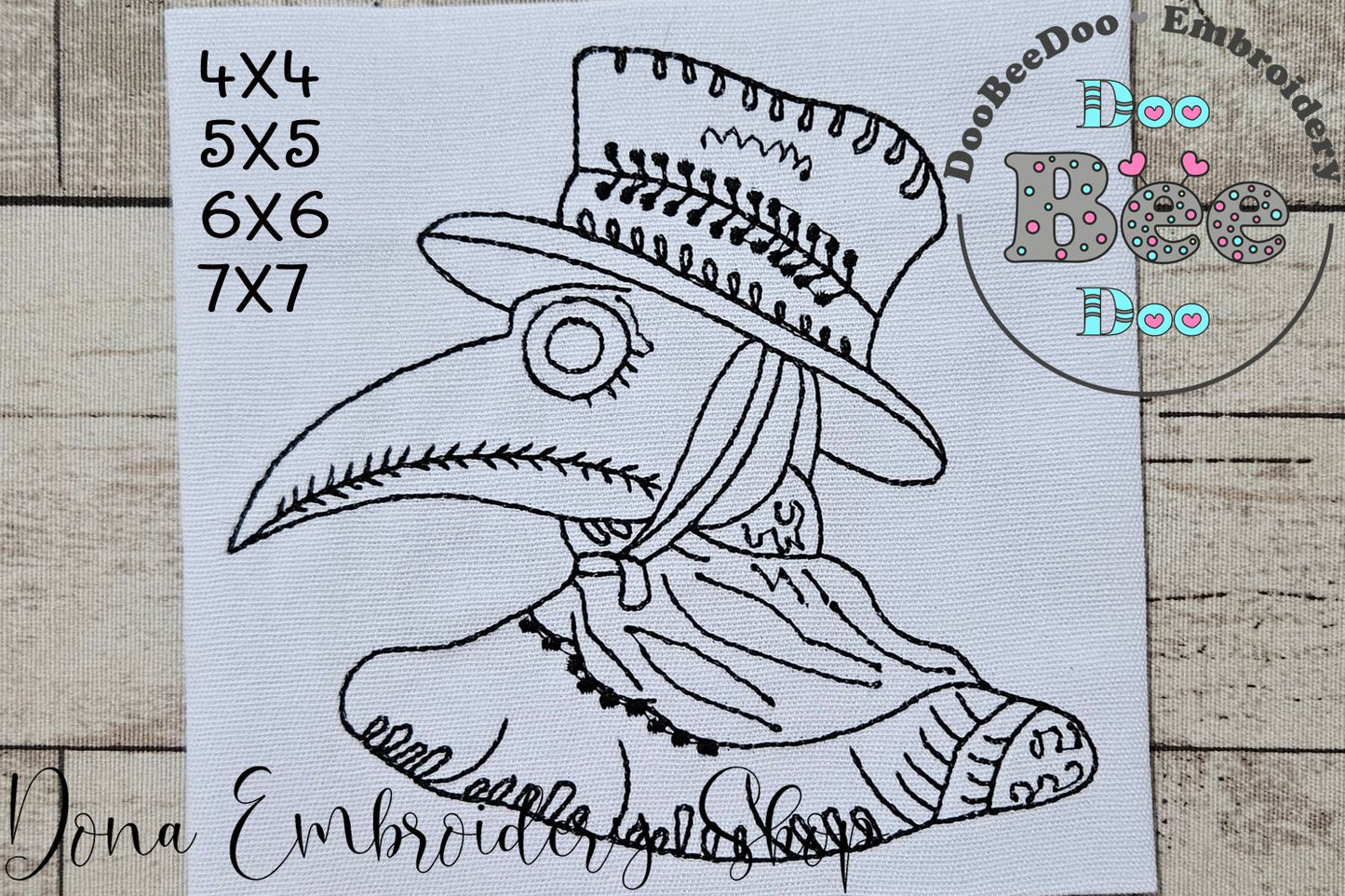 Witch Doctor - Redwork - Machine Embrodiery Design