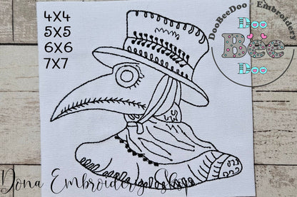 Witch Doctor - Redwork - Machine Embrodiery Design