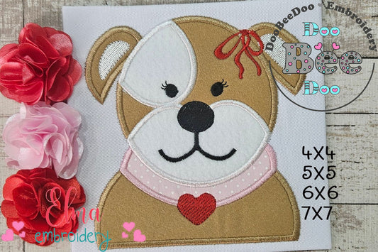 Bulldog Girl Boy - Applique - Machine Embroidery Design