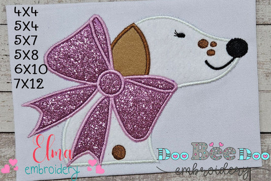 Greyhound Dog Girl - Applique - Machine Embroidery Design