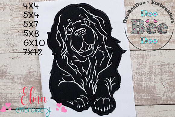 Saint Bernard Dog - Applique - Machine Embroidery Design
