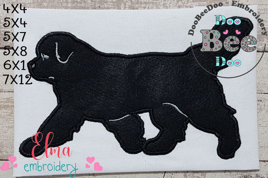 Saint Bernard Dog Walking - Applique - Machine Embroidery Design