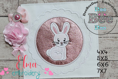 Cute Bunny Frame - Applique - Machine Embroidery Design