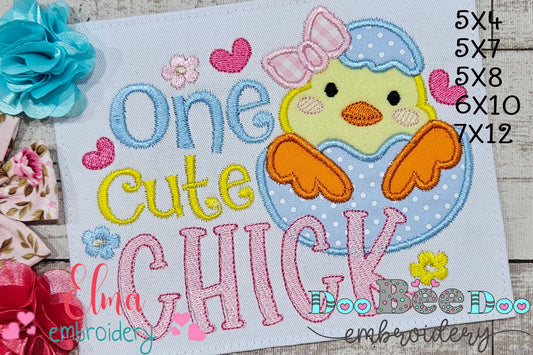 One Cute Chick - Applique - Machine Embroidery Design