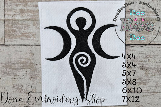 The Triple Goddess - Fill Stitch - Machine Embroidery Design