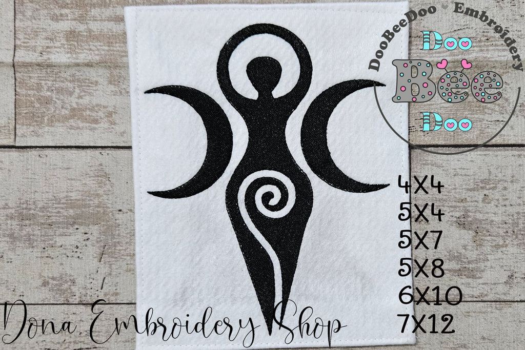 The Triple Goddess - Fill Stitch - Machine Embroidery Design