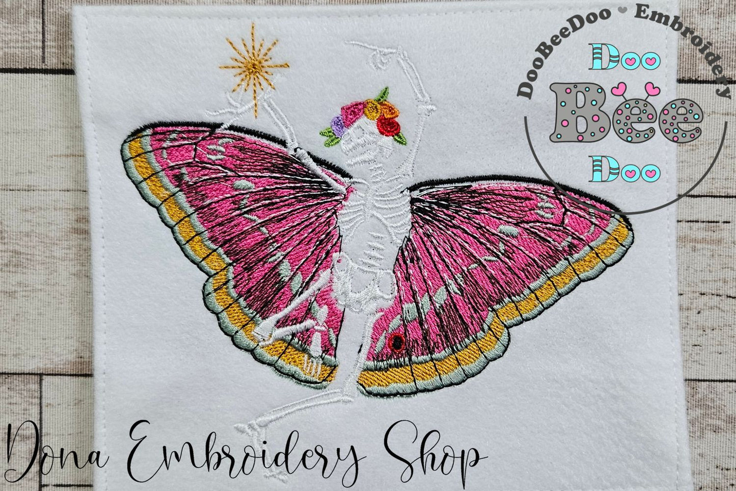 Fairy Butterfly Skull - Fill Stitch