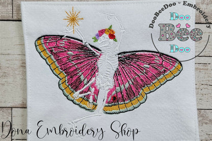 Fairy Butterfly Skull - Fill Stitch