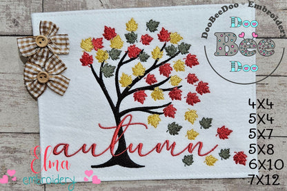 Autumn Tree Leaves - Fill Stitch -  Machine Embroidery Design