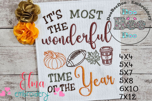 It's the Most Wonderful Time of the Year - Sketch Stitch - Machine Embroidery Design