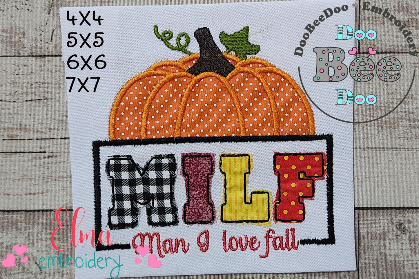 Pumpkin Man I Love Fall - Applique Embroidery