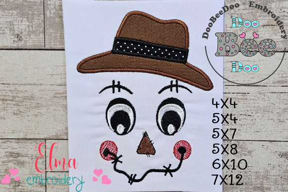 Scarecrow Boy Face - Applique Embroidery