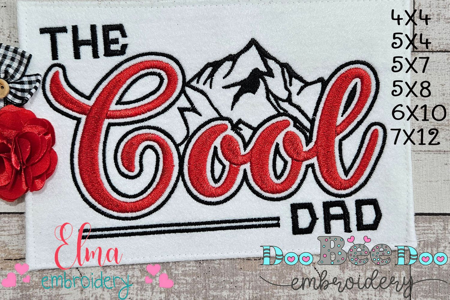 The Cool Dad - Fill Stitch - Machine Embroidery Design