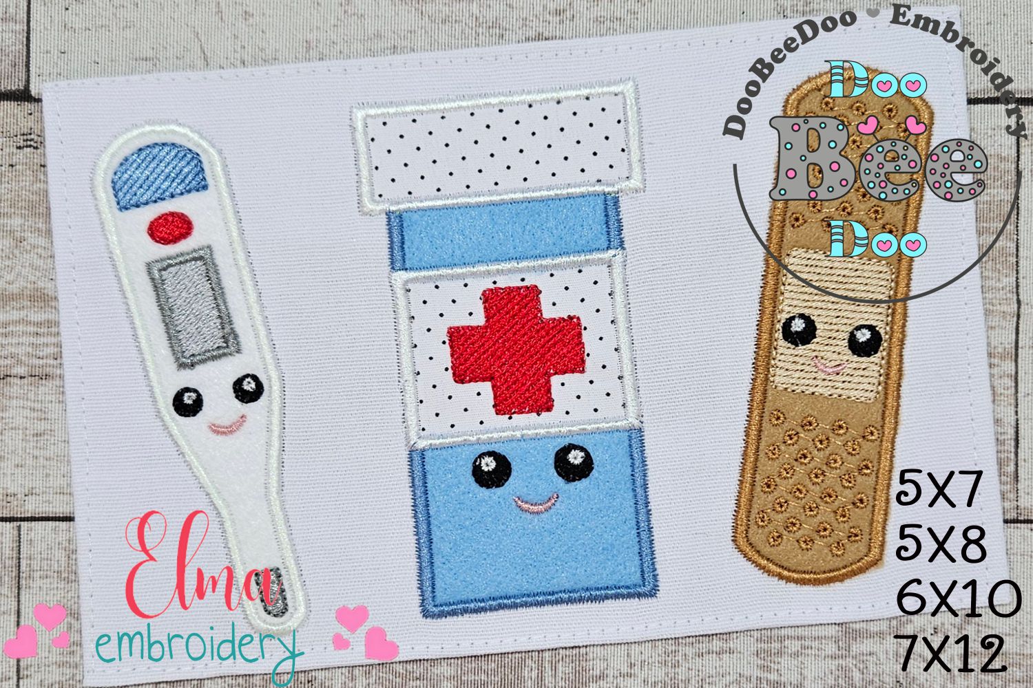 Happy First Aid kit - Applique - Machine Embroidery Design – DooBeeDoo ...
