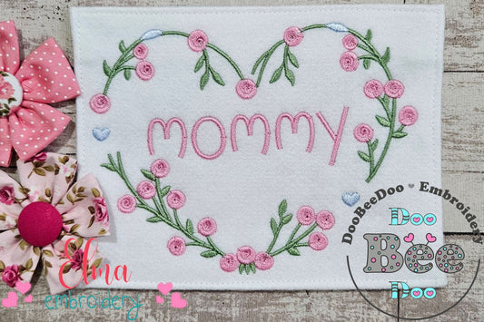 Floral Heart Frame - Fill Stitch