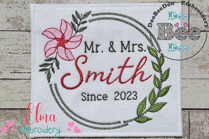 Floral Rounded Frame - Fill Stitch