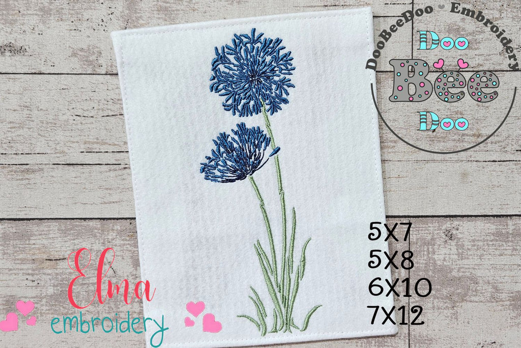 Agapanthus Flower - Fill Stitch - Machine Embroidery Design