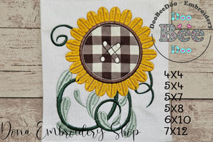 Sunflower - Applique - Machine Embroidery Design