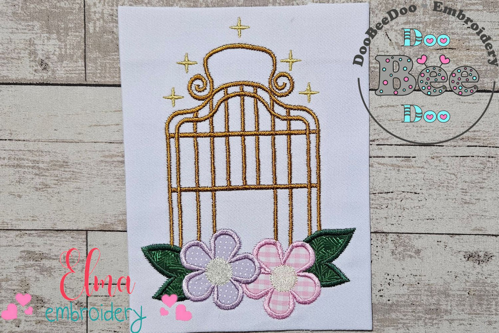 Bird Cage and Flowers - Applique