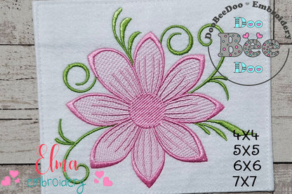 Intricate Flower Rose - Fill Stitch - Machine Embroidery Design