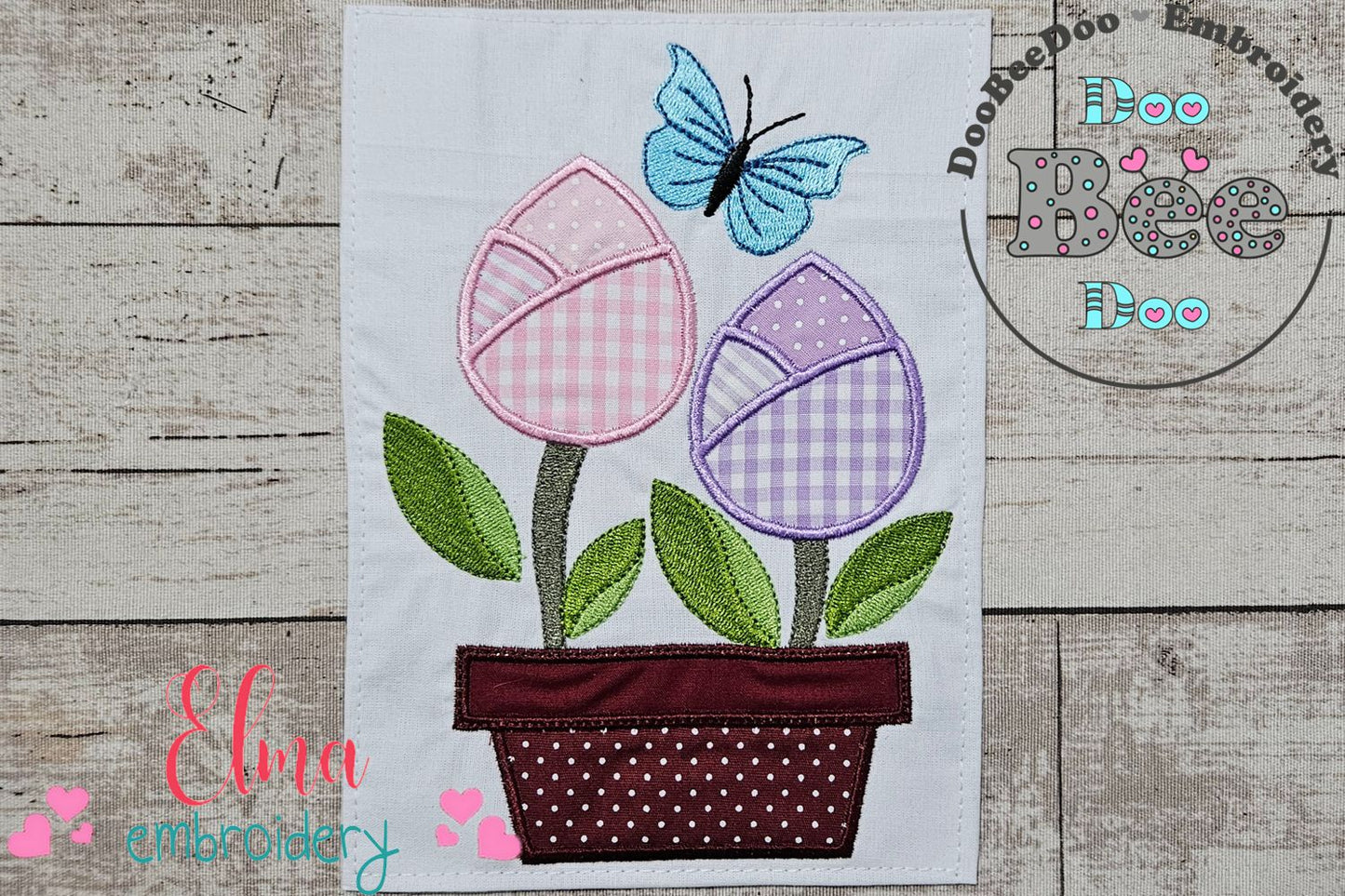 Spring Tulips Vase - Applique