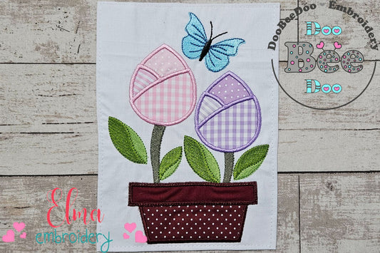 Spring Tulips Vase - Applique
