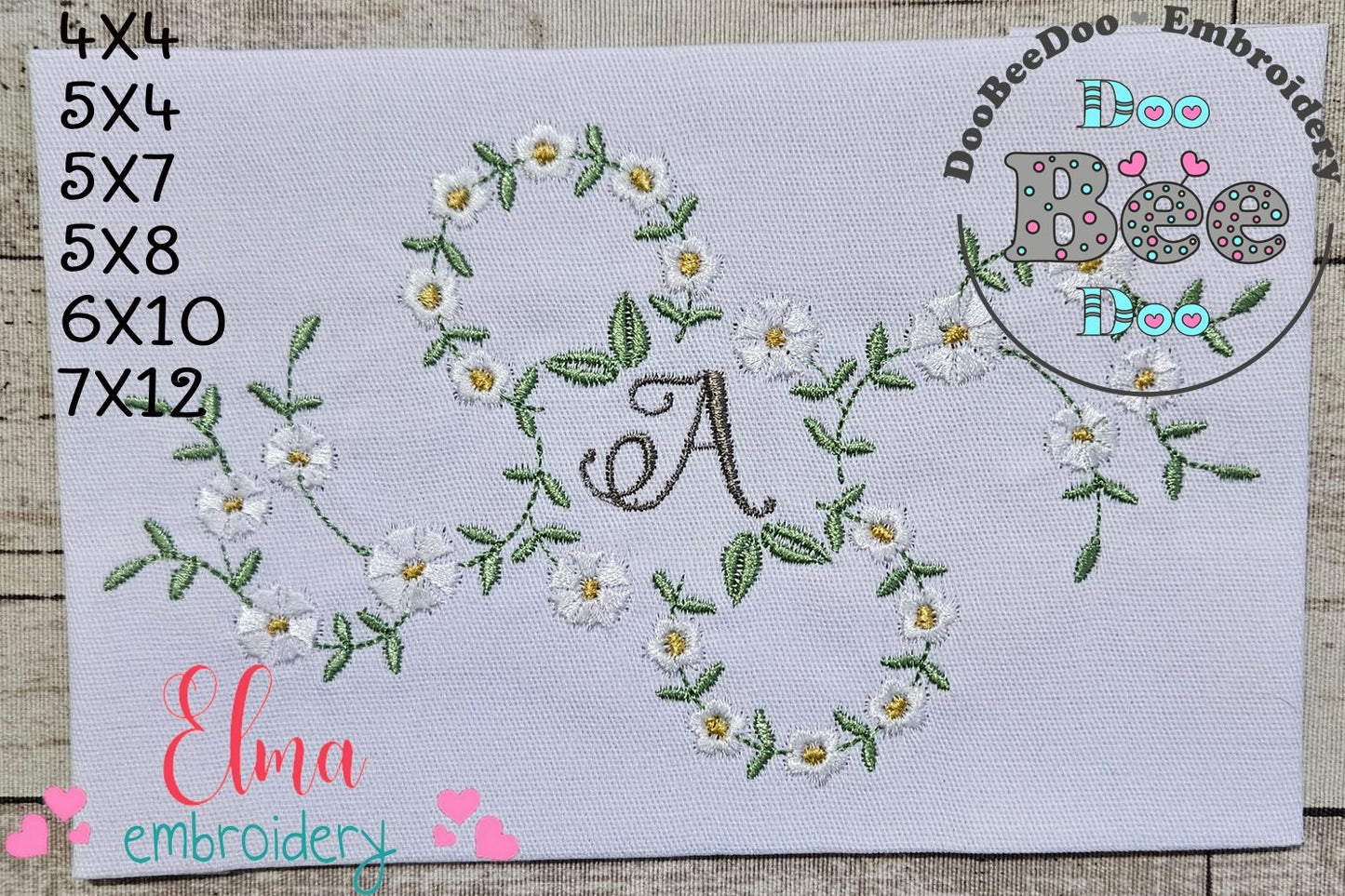 Little Flowers Floral Frame - Fill Stitch - Machine Embroidery design