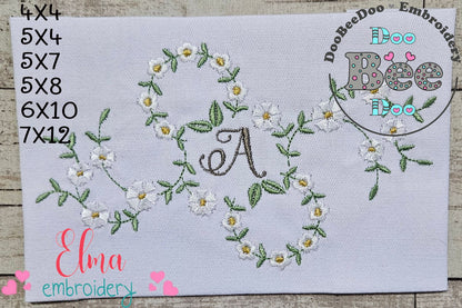 Little Flowers Floral Frame - Fill Stitch - Machine Embroidery design