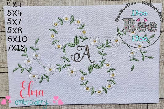 Little Flowers Floral Frame - Fill Stitch - Machine Embroidery design