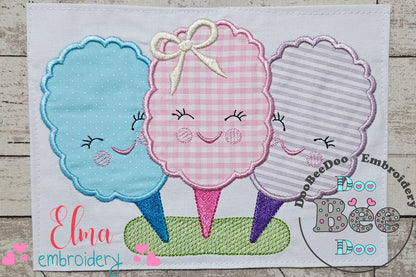 Three Sweet Cotton Candies - Applique