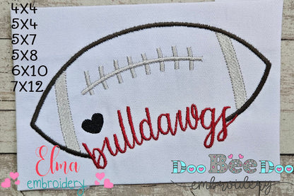 Football Bulldawgs Ball - Fill Stitch Embroidery