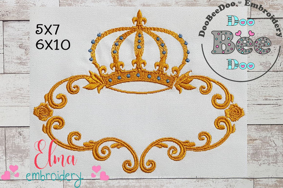 Royal Crown Frame - Fill Stitch Embroidery