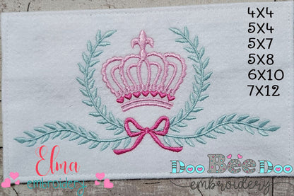 Laurel Princess Crown - Fill Stitch Embroidery