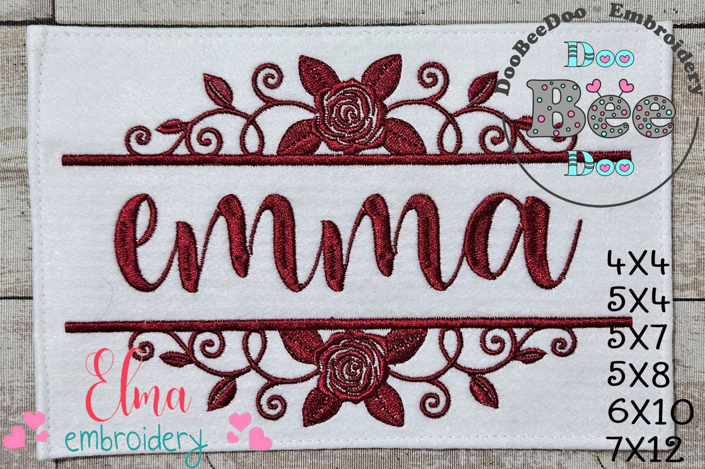 Floral Frame - Fill Stitch - Machine Embroidery Design