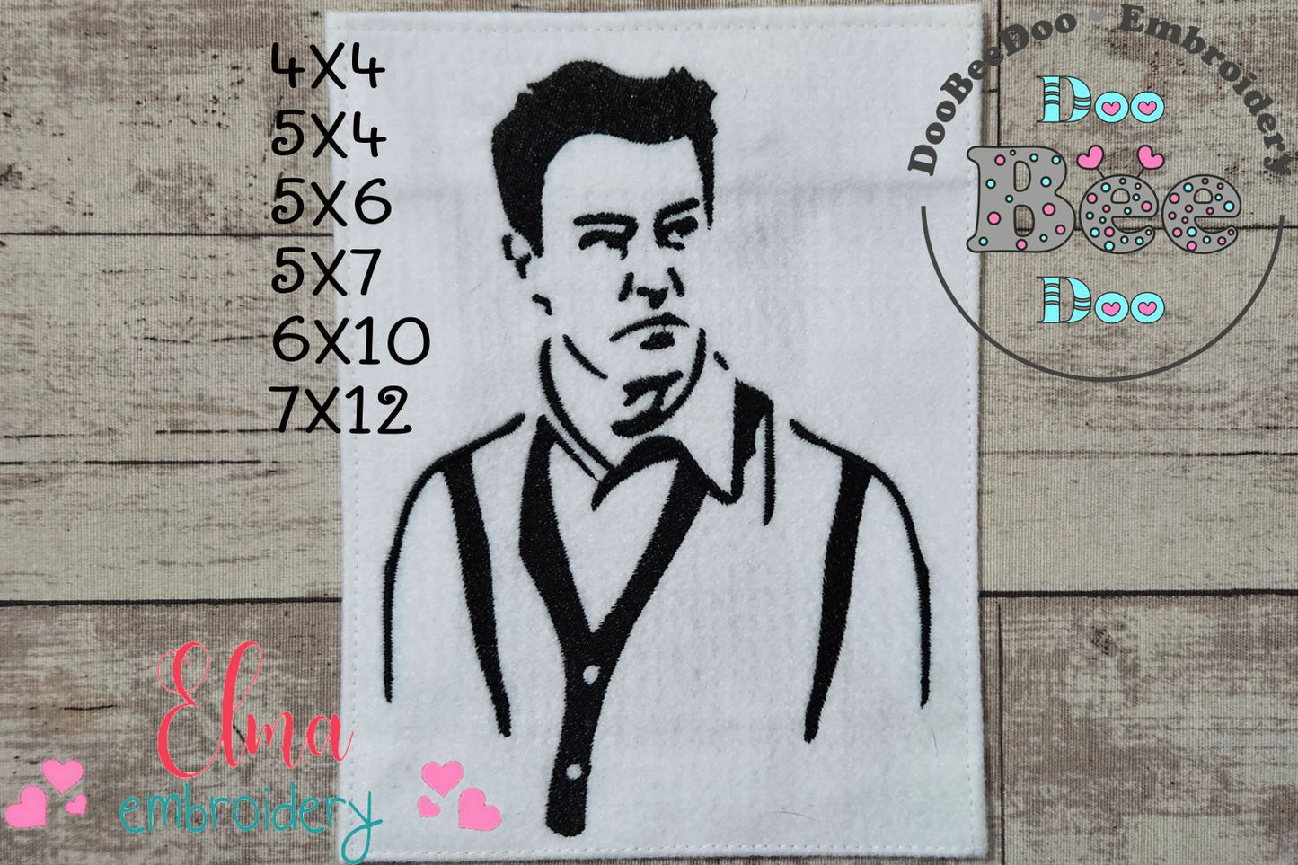 Chandler Bing Silhouette Friends - Fill Stitch - Machine Embroidery Design