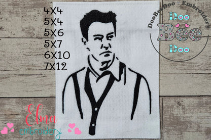 Chandler Bing Silhouette Friends - Fill Stitch - Machine Embroidery Design