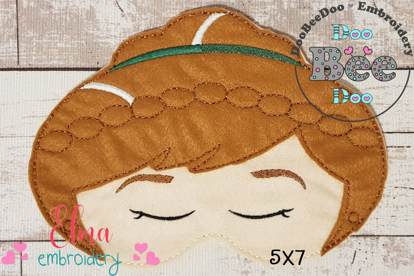 Princess Anna Sleep Mask - ITH Project - Machine Embroidery Design