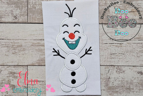 Frozen Olaf Cute - Applique - Machine Embroidery Design