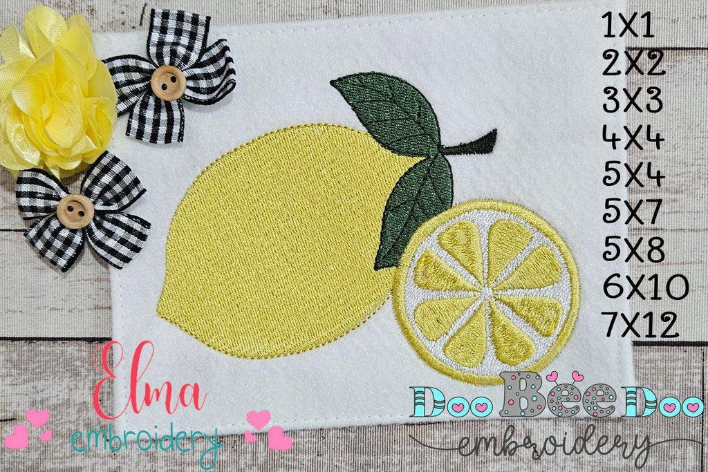 Lemons - Fill Stitch - Machine Embroidery Design