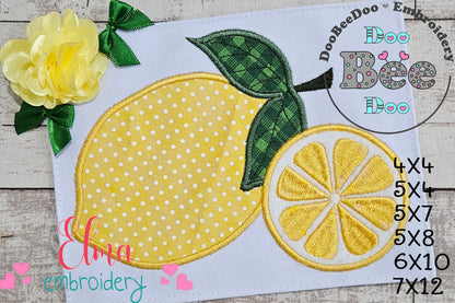 Lemons - Applique - Machine Embroidery Design