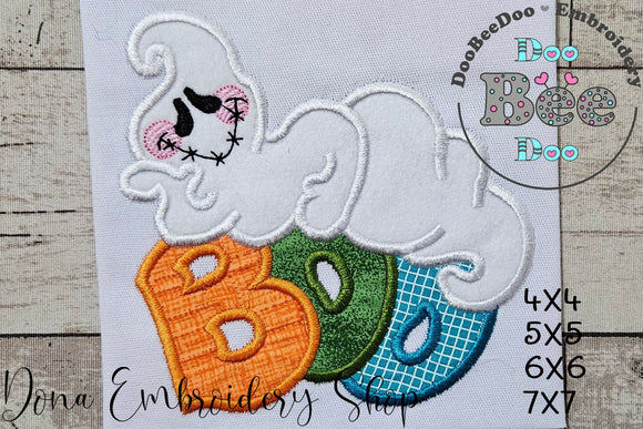 Boo Ghost - Applique Machine Embroidery Design