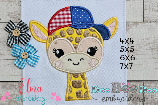 Giraffe with Hat - Applique - Machine Embroidery Design