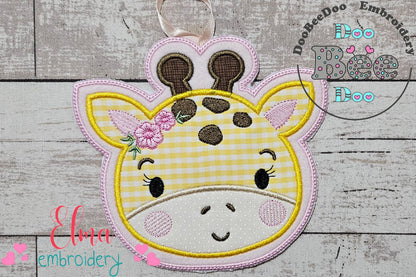 Giraffe Girl Face Tag - ITH Project - Machine Embroidery Design